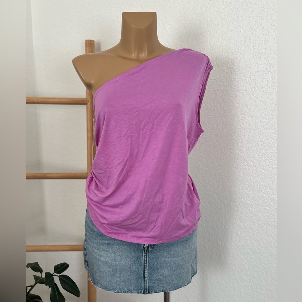 NWT Women's Slim Fit One Shoulder Tank Top - A New Day Violet L - Picture 6 of 6